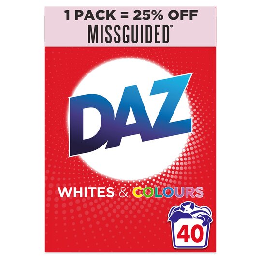 Daz Washing Powder Whites & Colours 40 Washes 2600G