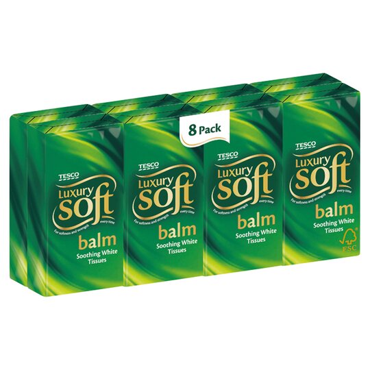 Tesco Balm Pocket Tissues 8 Pack