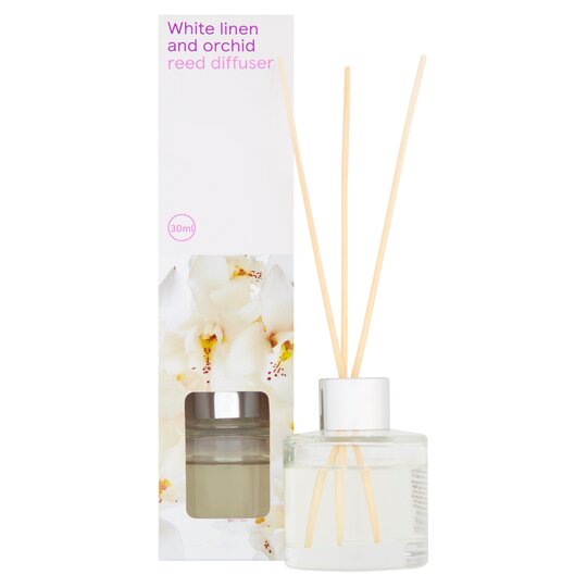 Tesco Scented 30Ml Reed Diffuser White Linen & Orchid