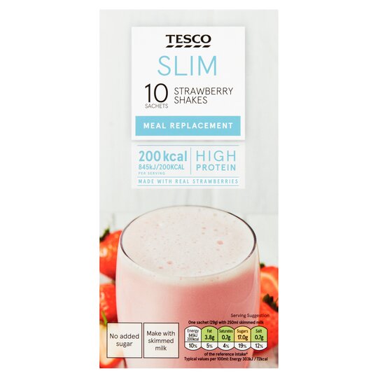 Tesco Slim Strawberry Shakes Meal Replacement 10X29g